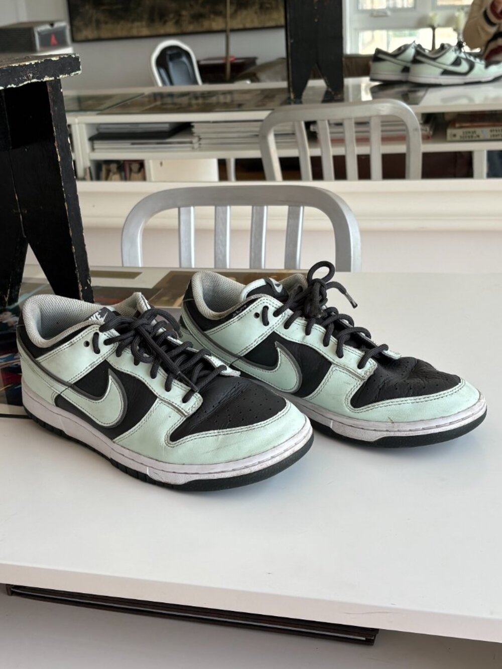 Nike Dunk Low Retro Black/Mint Green Sneakers Men's Size 9 - Picture 5 of 7